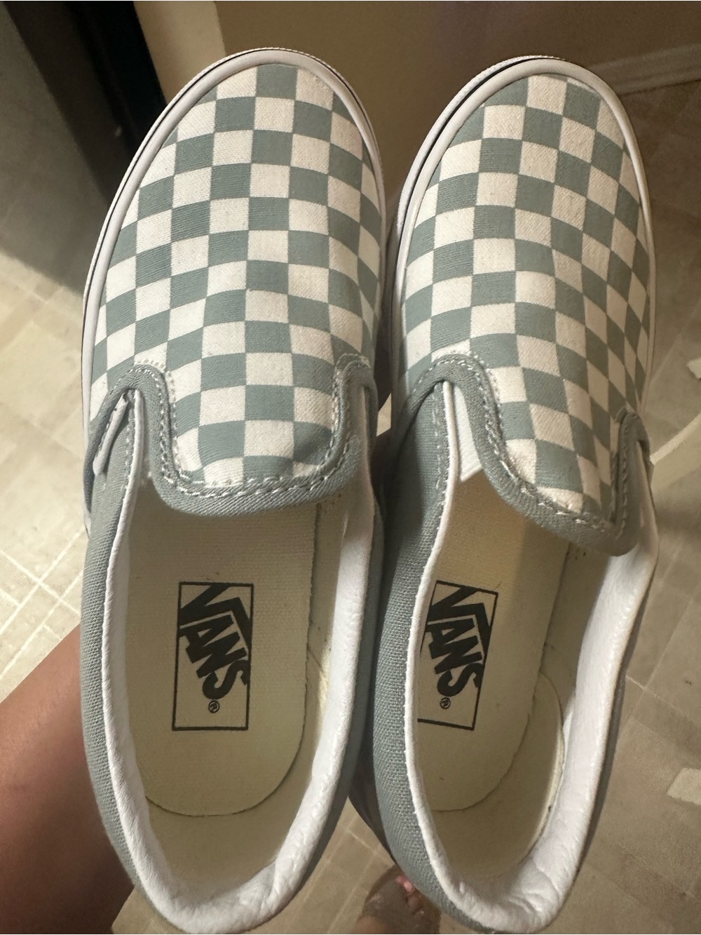 Vans Kids Slip-On Sneakers - White and Light Gray